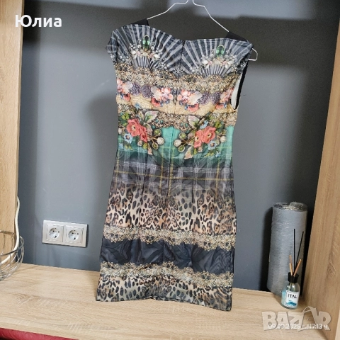 Уникална рокличка тигров принт ХС, снимка 2 - Рокли - 51687107