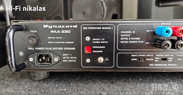 професионално стъпало усилвател DYNACORD PAA 330, снимка 6 - Ресийвъри, усилватели, смесителни пултове - 50657131