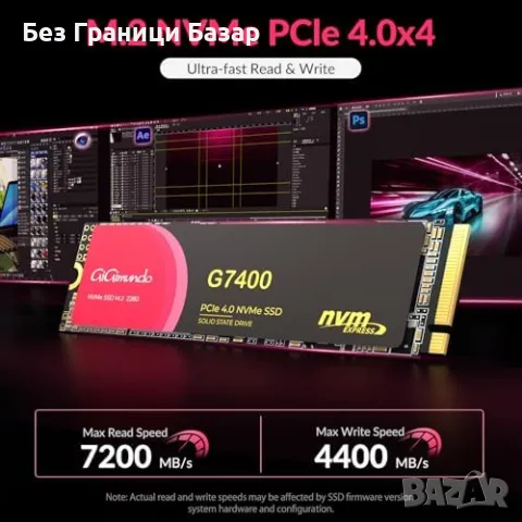 Нов Свръхбърз SSD 512GB M.2 NVMe 4.0 – Идеален за игри и 4K видео, снимка 2 - Друга електроника - 49007797