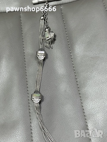 Сребърна верижка за джобен часовник със седефени елементи, снимка 12 - Мъжки - 51454790