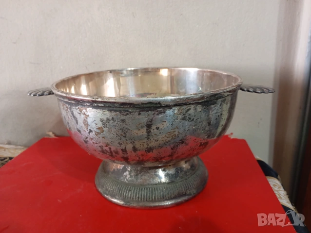 Посребрена купа,фруктиера в стил арт деко