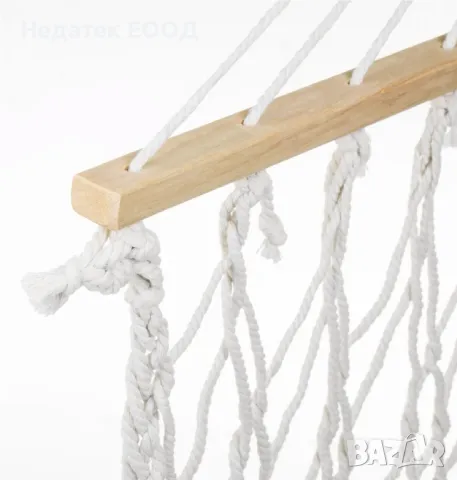 Хамак макраме, Бежов, 200x100 см., снимка 2 - Градински мебели, декорация  - 50385324