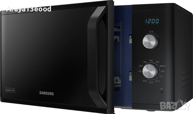 Микровълнова фурна с грил Samsung MG23K3614AK/EG, 23л, керамично покритие, LED дисплей