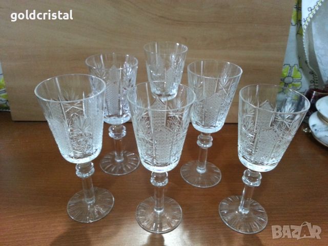 Кристални чаши на китка нови пазар серия Ропотамо , снимка 7 - Антикварни и старинни предмети - 44866642