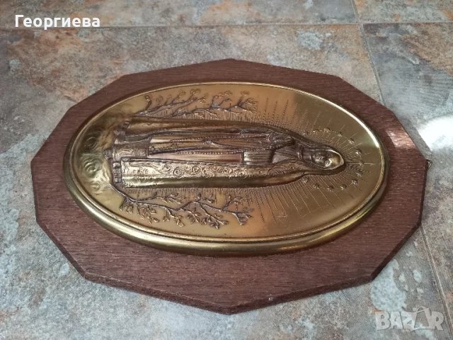 Дървено пано с Богородица , снимка 2 - Статуетки - 49410113