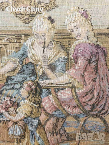 дървена рамка 148x51см/голям стар френски гоблен/барокова картина, снимка 8 - Гоблени - 50524010