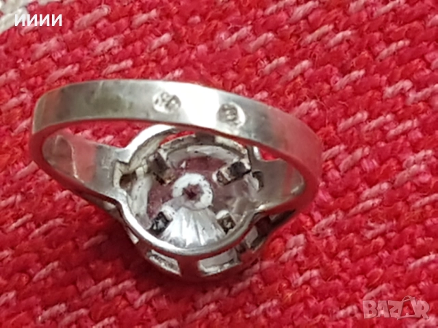 Сребърен пръстен с камък, снимка 2 - Пръстени - 52812861