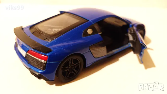 2020 Audi R8 Coupe, Blue - Kinsmart 5422 - 1:36, снимка 5 - Колекции - 47033750