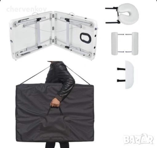 Двусекторна дървена козметична масажна кушетка - черен бял цвят, снимка 12 - Кушетки - 53166159