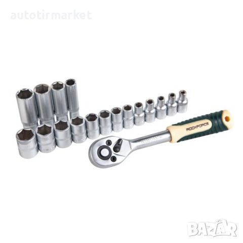 Гедоре 62 части 1/4” 6-стенно RockForce, снимка 2 - Гедорета - 45856299