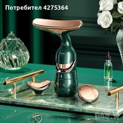 Електрически 4D масажор за лице,шия и очи 3в1–Анти-ейдж уред с 3 сменяеми глави и лифтинг ефект , снимка 4 - Други - 54054315