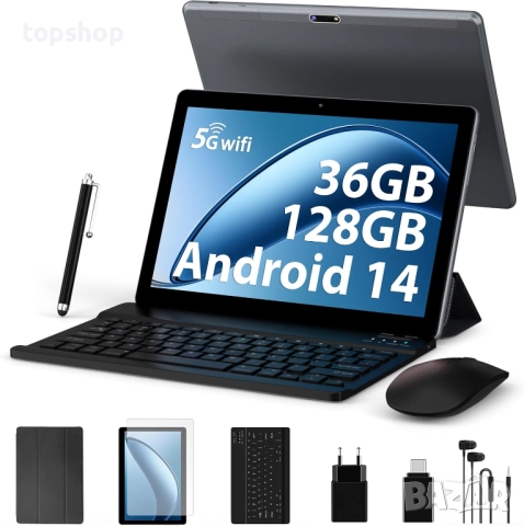 НОВ, порверен 10" таблет FORUSER 2024 Android 14 Octa-Core 2.0GHz 5G WiFi 36GB RAM + 128GB ROM ,,,