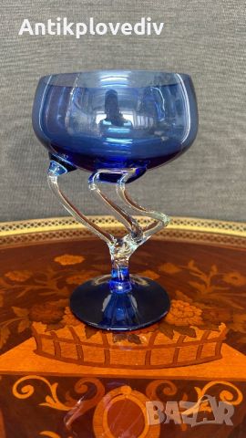 Кобалтово синя чаша - венецианско стъкло