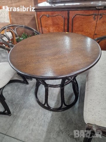 Ратанов Комплект-Маса...Пейка...2бр.Стола-внос от Германия!, снимка 3 - Градински мебели, декорация  - 52463329