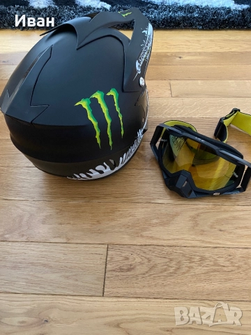 Кросова каска MONSTER, Full Face, DOT, Размер: M -Вело, Мото, Скутер, снимка 3 - Аксесоари за велосипеди - 52064945