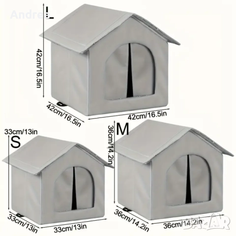 Непромокаема къща за кучета и котки подходяща за открито и закрито, снимка 4 - Други животни - 51954838