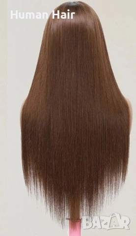 Естествена кафява бразилска перука 75 см Лейс 13x6, снимка 7 - Аксесоари за коса - 53527525