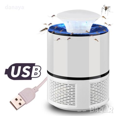 4761 USB уред за комари лампа капан за насекоми със засмуквател, снимка 2 - Други стоки за дома - 45540848