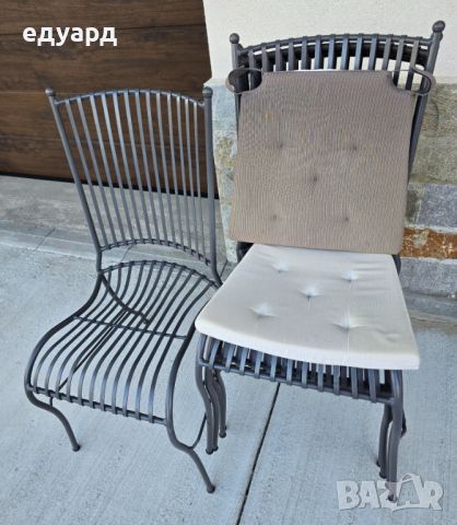 Продавам от 1 до 3 бр. ръчно изработени метални стола., снимка 2 - Столове - 45491142
