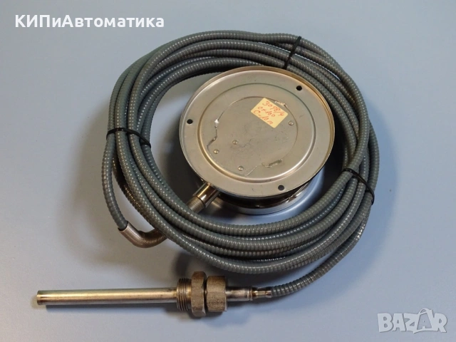 биметален термометър с капилярен датчик(сонда) WEC 3098/4 Ф100mm, 0/+100°C, снимка 5 - Резервни части за машини - 54205381