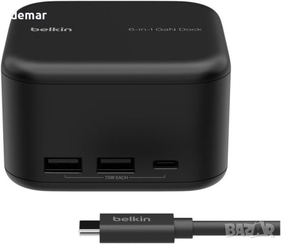 Belkin Connect USB-C 6-в-1 Core GaN, 130 W, многопортова докинг станция, снимка 2 - Други - 45552088