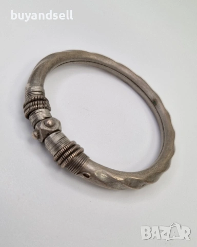 Стара викторианска сребърна гривна, снимка 4 - Антикварни и старинни предмети - 53885304