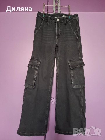 Използвани дънки за момиче H&M 146 см, снимка 2 - Детски панталони и дънки - 51654531