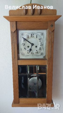 Старинен немски механичен часовник за стена., снимка 1 - Стенни часовници - 45906194