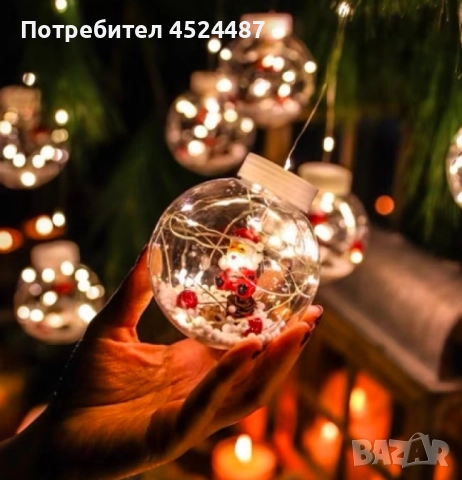 Светещ коледен гирлянд с рингове и малки коледни фигурки / 3 метра/ 8 функции, снимка 6 - Декорация за дома - 51863218