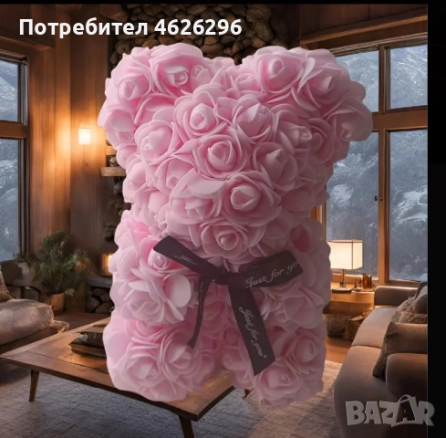 Мече от вечни рози . Перфектния подарък за всеки повод. Мече изработено от вечни рози. Зарадвайте лю, снимка 5 - Романтични подаръци - 52096848