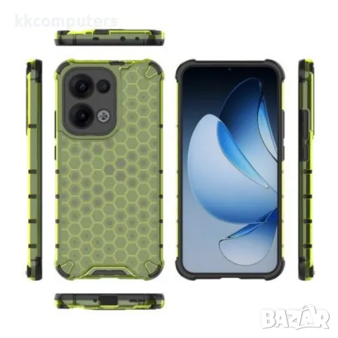 Oppo Reno13 5G Силиконов Калъф Honeycomb TPU и Протектор, снимка 7 - Калъфи, кейсове - 49890966