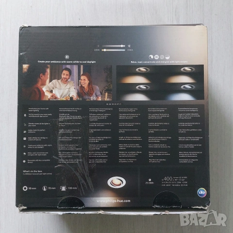 Комплект 3бр. Philips Hue Milliskin White Ambiance – Смарт осветление, снимка 3 - Лед осветление - 53774075