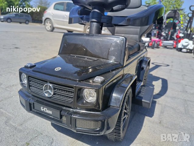 MERCEDES Кола за яздене с дръжка Mercedes-benz G350d черен, снимка 12 - Детски велосипеди, триколки и коли - 53564890