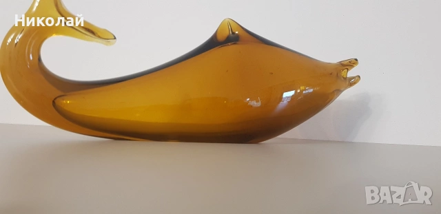 Риба-ваза от кафяво стъкло, снимка 9 - Антикварни и старинни предмети - 53226060