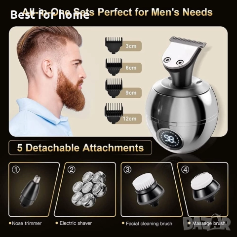 7D Електрическа самобръсначка за мъже 5-в-1 , снимка 4 - Електрически самобръсначки - 51455390