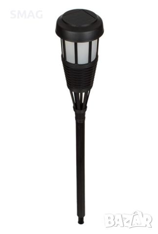 Слънчев фенер соалрна лампа LED факел с пламък ефект пластмаса трикотажни черни 41 см, снимка 2 - Соларни лампи - 45822607