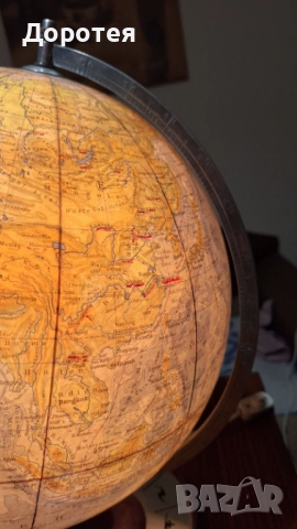 Стар светещ глобус, снимка 3 - Антикварни и старинни предмети - 52600795
