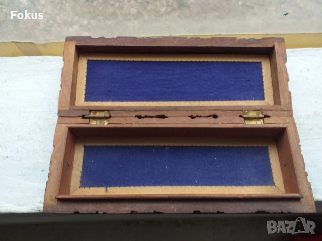 Стара дървена кутия за бижута дърворезба, снимка 2 - Антикварни и старинни предмети - 53430830
