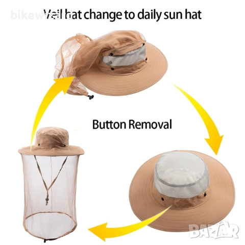 Шапка с комарник водоустойчива НОВА, снимка 4 - Шапки - 52406425