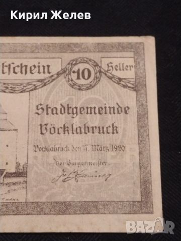 Банкнота НОТГЕЛД 10 хелер 1920г. Австрия перфектно състояние за КОЛЕКЦИОНЕРИ 44984, снимка 3 - Нумизматика и бонистика - 45544777