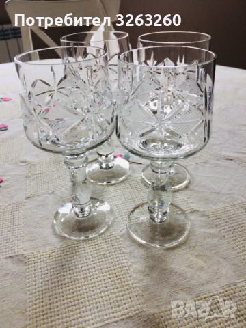 Български кристални чаши за вино от соц време