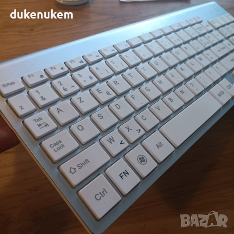 Безжичен комплект клавиатура и мишка, ултра тънък, AZERTY, бял/сребрист, снимка 9 - Клавиатури и мишки - 53382123