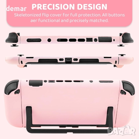 Комплект FANPL калъф за носене за Switch 2 и контролер JoyCon с твърд защитен слой, розово сакура, снимка 6 - Аксесоари - 51931807