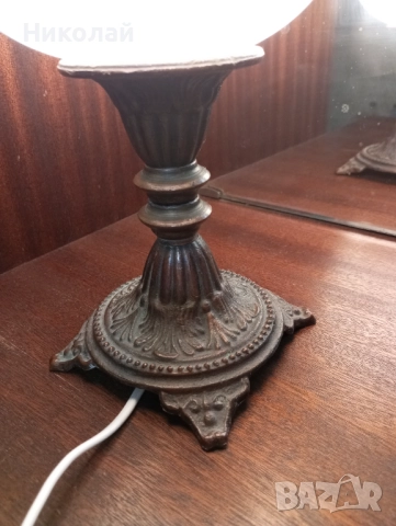Ретро бронзова лампа, снимка 11 - Антикварни и старинни предмети - 52188146