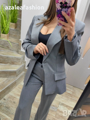 Сив дамски костюм, снимка 4 - Костюми - 53082648