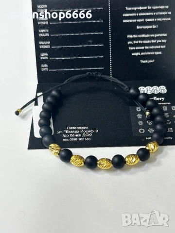 Гривна със златни елементи 14К / Златна гривна 14К, снимка 3 - Гривни - 53797837