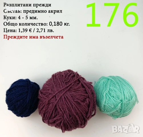 Евтини прежди в малки количества - нови и остатъци , снимка 3 - Други - 52042384