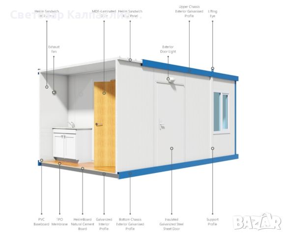 Сглобяеми метални жилищни контейнери(фургони), префабрик къщи и вили, лайт стил къщи и вили и др., снимка 7 - Други услуги - 45615018