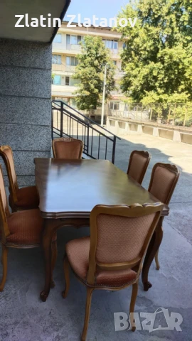 Запазена е!!!Маса с 6 стола стил Луи XV!, снимка 2 - Маси - 51178318