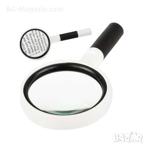 Голяма стъклена увеличителна ръчна лупа с дръжка за четене на книги 3X увеличение голям диаметър , снимка 5 - Други инструменти - 50920282